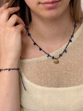 Makramee Kette und Armband aus dem Bundle Eugenie getragen