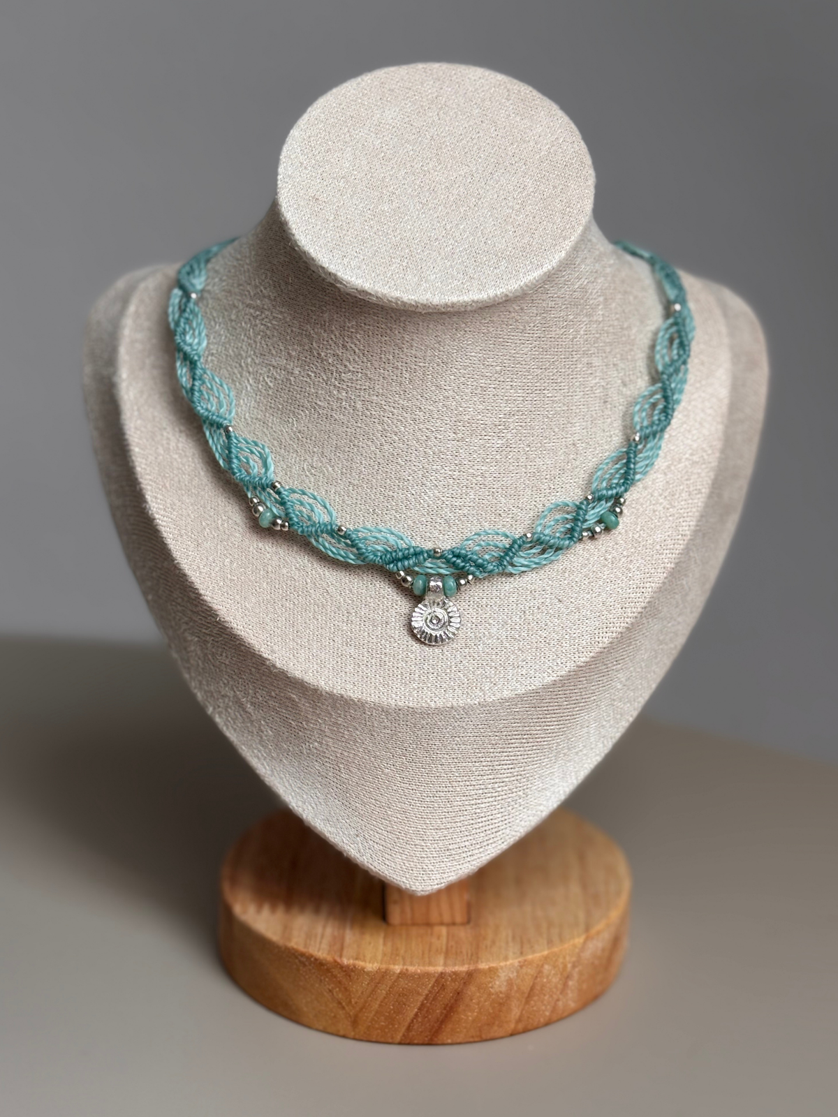 Makramee Kette Lise mit Amazonit