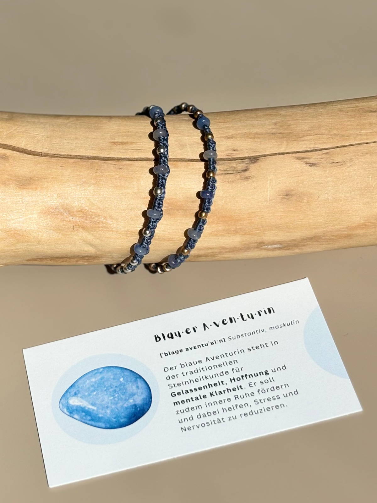 Makramee Armband Mary mit Blauem Aventurin